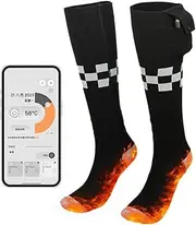 [Generic] Electric Heated Socks for Men Women APP Co rol Rechargeable Heating Socks Battery Power W Warm Socks Feet Warmer for Cold Weather Camping Skiing Hiking Cycle