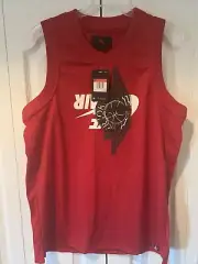 Nike Air Jordan Jumpman Classic Wings Tank top Size-L Jersey Red $70 Mens New