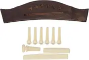 Grcfumo Acoustic Guitar Bridge Parts, Small Gym Timer Clock, Replacement Accessories Rosewood Saddle Nut Pins Endpin Set