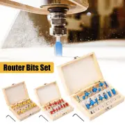 15 Pieces Router Bit Set with 1/4 Inch Shank Wear Resistant Tungsten Steel gurEN