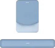 MOSISO Wrist Rest Support for Mouse Pad&Keyboard Set, Rectangular Ergonomic Mousepad Non-Slip Base Home/Office Pain Relief&Easy Typing Pad with Neoprene Cloth&Raised Curved Memory Foam, Stone Blue