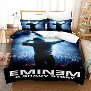 v862 Bed Sheets Eminem Bedding Set Single Twin Full Queen King Size Bed Set Aldult Kid Bedroom Duvetcover Sets bed sheet set 3-Piece Bedding Set (1 Du