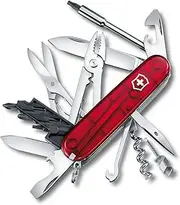 Victorinox Swiss Army Pocket Knife Cyber Tool M with 32 Functions, Red Tranparent