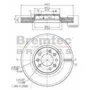 Bremtec Euro-Line GeoZinc Coated Brake Rotor - BDR18480EL