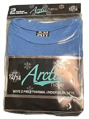 Arctic Hero Thermal Underwear Boys Navy Blue Waffle Knit Top Long John Set 12/14