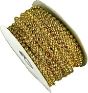 Pearl Plastic Beads on a String 4MM Faux Craft ROLL 24 yds (gold)
