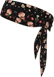 Flowers (2) Sports Strap Double-Sided Headscarf Men's Bow Tie Sports Headscarf Running Yoga Exercise Headband