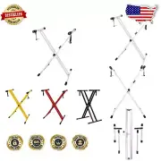 Lightweight and Sturdy Adjustable Piano Keyboard Stand with Safety Lock - White