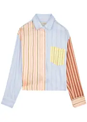 Max Mara Weekend Suez Striped Satin Shirt - Blue - 12 (UK12 / M) 12 (UK12 / M)