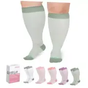 Plus Size Compression Socks 3XL Grey/Dark Pink/Orange/Dark Green/Light Purple
