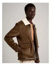 [Blaq] Ethan Sueded Aviator Jacket in Brown