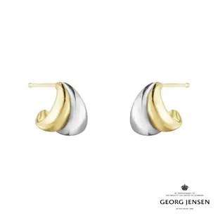 Georg Jensen 喬治傑生 CURVE 18K金純銀耳環