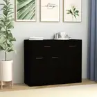 NNEVL Sideboard Black 88x30x70 cm Chipboard