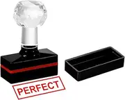 uxcell Perfect Stamp Self Inking, Red Ink Office Stamps Pre Inked Message Stamp Refillable Business Stamp, Black