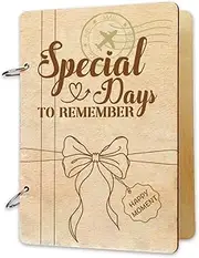 SUPERDANT Special Days to Remember Greeting Card Holder Organizer Wooden Card Keeper Binder Planning Book Box Bow Birthday Cards Keeper Photo Album Graduation Wedding Planner Journal Keepsake Gift