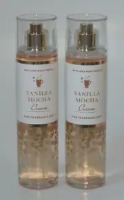 2 BATH & BODY WORKS VANILLA MOCHA CREAM FINE FRAGRANCE MIST SPRAY COFFEE BEAN