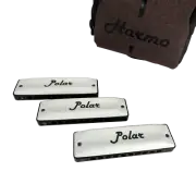 Harmo Polar pro pack set of 3 harmonica with gig bag and keychain harmonica, Har