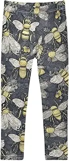 [Caihoyu] Girls Leggings Soft Comfortable Yoga Pants Elastic Waist Workout Toddler Teens Leggings 4-10T