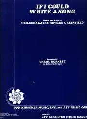 CAROL BURNETT IF I COULD WRITE A SONG SHEET MUSIC-PIANO/VOCAL/GUITAR/CHORDS-1971