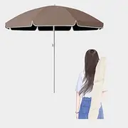 Outdoor Market Table Umbrella, 7.2ft Patio Umbrella Garden Umbrella, Portable Pool Umbrella Sun Umbrella Parasol for Deck Backyard Balcony Picnic Terrace Courtyard Beach(Coffee,2.6m/8.5ft)