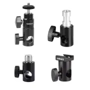 CAMVATE Light Stand Head with 1/4" & 5/8" & 3/8" Thread & Cold Shoe Mount