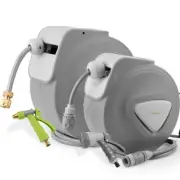 Retractable Garden Water Hose Reel Storage Gun Rewind Wall Mount 10m 20m 30m