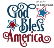 God Bless America decal sticker for DIY 8" glass block or tile