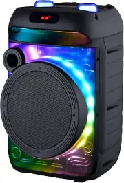 IQ Sound Cyber Flex 8" Portable Bluetooth Speaker TWS, LED, Mic FM IQ-5908DJBT