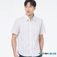 在飛比找momo購物網優惠-【BLUE WAY】男裝 經典條紋短袖 襯衫-日本藍