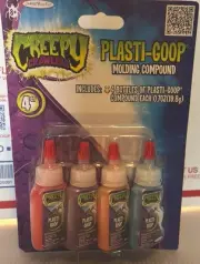 Creepy Crawlers Plastigoop Refill Pack. - 4 Bottles- Sealed On Card -OSS