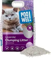 POOWEE! Lavender Cat & Kitten Litter, 7.5Kg - Long Lasting Clumping & Scoopable,