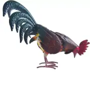 Rooster Statue Brown Metal Chicken Sculpture Garden Decoration Yard Art Patio