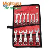 X-Steel Flexible Stubby Ratchet Combination Ring & Open Spanner 8-19mm 12pc Set