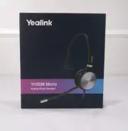 Yealink YHS36 Mono Analog Wired Headset, RJ9 Black/Silver, Quick Disconnect, NEW