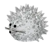Swarovski Hedgehog Porcupine Bright Clear Crystal Mini Figurine Black Eyes 1.5"
