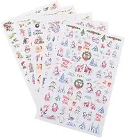 MERRYHAPY Xmas Nail Stickers Set 10 Sheets Holiday Nail Decals Christmas Tree Snowflake Design