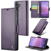 CASEME 023 Series For Samsung Galaxy A35 5G Case Glossy Litchi Texture Phone Wallet Cover