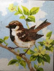 "Sparrow" Printed Needlepoint Tapestry Canvas 3315