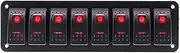 PTPUWQWZT Waterproof 8 Gang Switch Panel for Marine Boat Caravan RV Universal Toggle Switch ON-Off Rocker Panel with Red Blue Light 12/24V Automotive switches and relays(R)