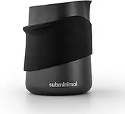 Subminimal FlowTip Handleless Jug | Stovetop Milk Frothing, Foaming Pitcher for Premium Barista-Style Coffee | Cappuccino & Latte Art Pouring Jug with Ergonomic Heat Resistant Handle | 450ml (Black)