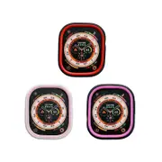 3 Pcs Bi-Color Silicone Protective Case Set for Apple Watch S8 Ultra-E