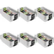 120pc Lemon & Lime Value BBQ Foil Tray Container Rectangle 31.5x21.5cm Silver