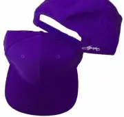 1dz (12) BLANK PURPLE VINTAGE SNAPBACK HAT baseball cap old school prints A105SG