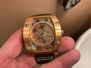 BRAND NEW 32 DEGREES WATCH MODEL TT22-058 AUTOMATIC SKELETON 24 JEWELS 18K GOLD