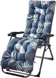QLXYYFC Lounger Cushion Indoor/Outdoor Sun Lounger Chair Cushions with Top Cover and Ties Breathable Soft High Back Chair Cushion Garden Patio Thick Chair Pad(Blue1)