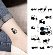 Oottati Small Cute Temporary Tattoo Cats Love Totem (2 Sheets)
