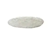Soft Acrylic Fiber Round Mat Carpet Bedroom Living Room Floor Dressing Table Rug-White + Grey