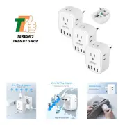 3 Pack European Travel Plug Adapter, Euro Type C Foldable Power Plug with 4 O...