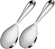 Ciieeo 2pcs Stainless Steel Rice Paddle Spoon Non Stick Rice Scooper for Easy Serving for Home Kitchen Use and Practical Cooking Utensils