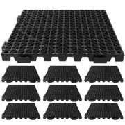 10 Pcs Bar Countertop Supplies Interlocking Rubber Mats 12 x 12 Inch Black Sh...